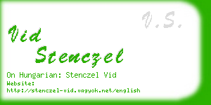 vid stenczel business card